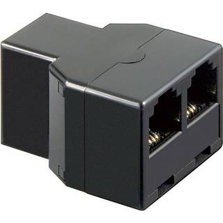 Telefon RJ-11 splitter 2-vejs RJ11-2xRJ11, sort | PRIS-MATCH