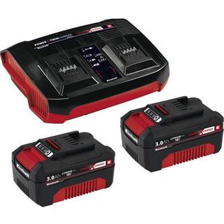 Einhell 4512083 18V Startsæt med 2 stk. 3,0Ah batteri og dobbelt oplader