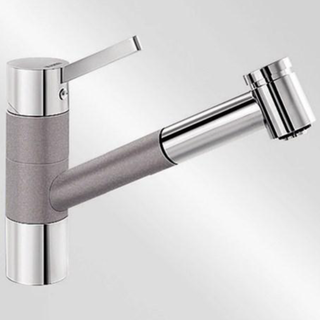 BLANCO TIVO-S køkkenarmatur Silgranit -look i aluminium med udtræksbruser