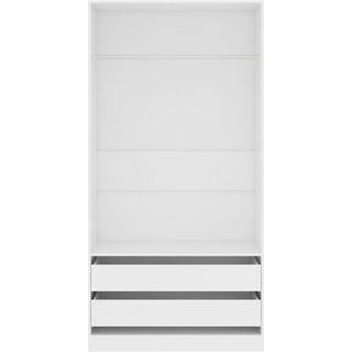 Klædeskab Konstrueret Træ Hvid - 2 skuffer / 100 x 50 x 200 cm