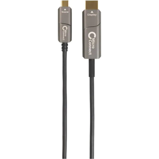 MicroConnect USB-C til HDMI Fiber kabel, 15m, sort