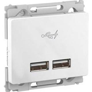 LK Opus 66 dobbelt 5V USB-lader - 2100 mA - Hvid