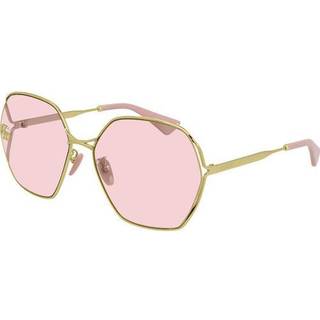 Gucci Kvinde GG0818SA 003 Solbriller Metal Guld Rosa Geometrisk Normal