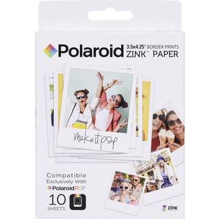 Zink Polaroid 3,5 x 4,25 tommer foto papir med kant, Premium Zink-kant, 10 ark, kompatibel med Polaroid POP og 3x4-printer
