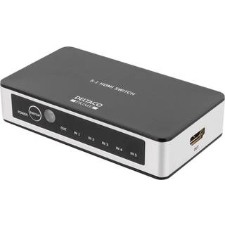 Deltaco Prime Premium 5-to-1 HDMI-switch med fjernbetjening- Sort