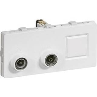 LK FUGA antenne/dataudtag 2 modul TV, R og RJ45 slutdåse, type TD301, hvid
