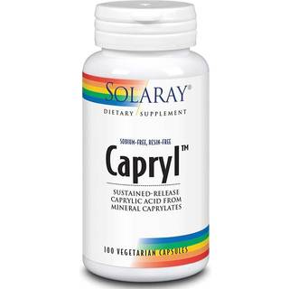 SOLARAY Capryl Caprylsyre med vedvarende frigivelse Sund mave-tarmkanalsttte 16 portioner 100 VegCaps