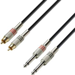 Phono til 6,3mm Jack Adapterkabel - 1 meter