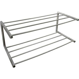 Skohylde - 2 hylder, 62 cm, Farve Borstad stål, Tillbehör Exkl. fötter