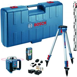 Bosch Rotationslaser GRL 400 H Set Professional i transportkuffert med tilbehør, modtager -