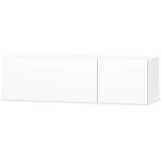 tv-bord 120x40x34 cm konstrueret træ hvid højglans