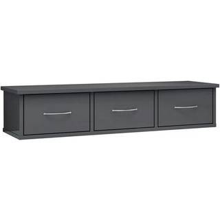 vægskab med skuffer 88x26x18,5 cm konstrueret træ betongrå