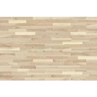 Wallmann 3-stavs Lamelparket Ask, hvid mat lak