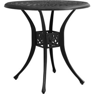 havebord 78x78x72 cm støbt aluminium sort