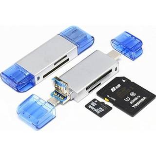 NÖRDIC Micro USB, USB-A og USB-C Kortlæser 2 Slot SD og MicroSD UHS-I