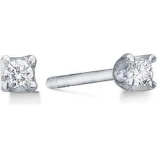 CROWN Øreringe I 14 kt. Hvidguld med diamanter fra 0,09 ct. - 0,50 ct.