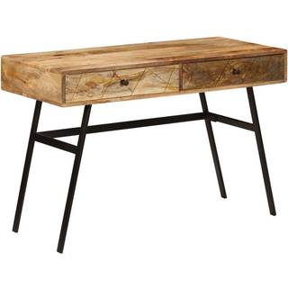 skrivebord med skuffer massivt mangotræ 110 x 50 x 76 cm