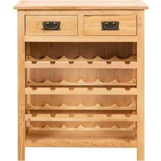 Vinskab 72X32X90 Cm Massivt Egetræ - Brun