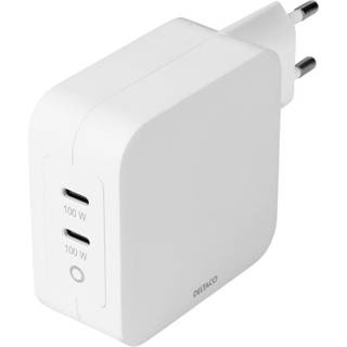 Deltaco 100W Dual USB-C vægoplader