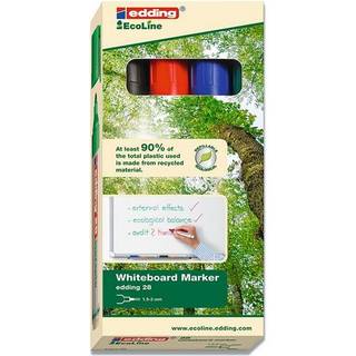 Edding 28-4 Ecoline boardmarker, rund spids 1,5-3mm, æske med 4 farver
