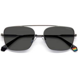 Polaroid PLD 6131/S Polarized R80/M9 56 Solbriller Mænd Grå - Ruthenium Grey - 56mm