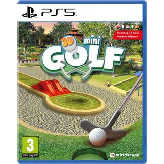 3D Mini Golf (PS5): 54 baner (18 virkelige), Lokalt multiplayer for 4 spillere, Rangordnede profiler, Turneringer og øvelsesmodi
