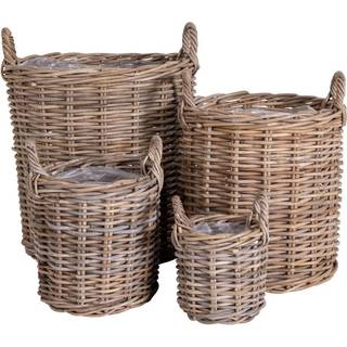 Caor Kurve - Kurve, Kubu Rattan, Natur Sæt Af 4