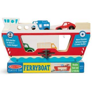 Melissa & Doug træfærgebåd med 4 træbøretøjer
