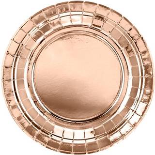 6 stk. Roseguld Paptallerkner 18 cm – Perfekte til enhver festlig lejlighed