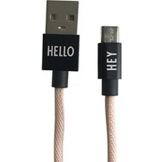 Design Letters - IPhone oplader kabel - "O" - Sort/Hvid