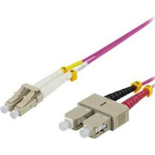DELTACO OM4 fiber cable LC - SC, duplex, multimode, 50/125, 10m