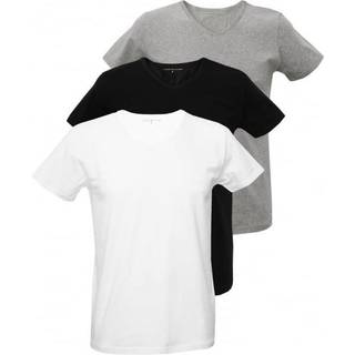 Tommy Hilfiger V-hals stræk t-shirt 3-pak - Sort / Grå / Hvid - Str. M - Modish.dk