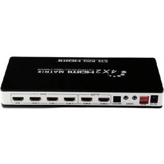 HDMI Matrix 4x2 Switch/Splitter UHD 4K2K 3D med EDID funktion