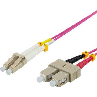 DELTACO OM4 fiber cable LC - SC, duplex, multimode, 50/125, 0.5m