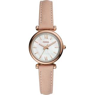 Fossil Carlie Mini Blush Leather White Mother of Pearl Dial Ladies Watch ES4699