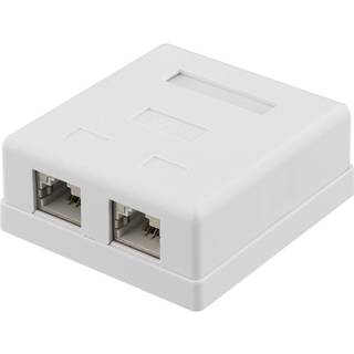 Cat6a FTP Dataudtag RJ45 2-stik - Hvid
