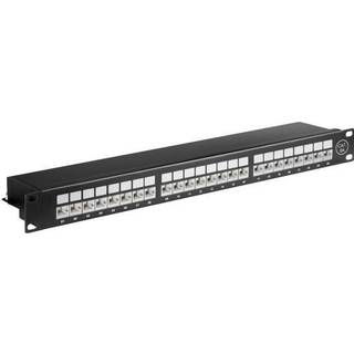 CAT 6A STP skærmet patch panel, 24 port (19 tommer / 48,3 cm. rack) | PRIS-MATCH
