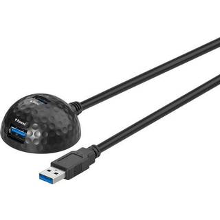 Goobay USB 2.0 Hi-Speed-forlængerkabel med fod, sort