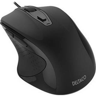 Deltaco OFFICE Wired Silent Office Mouse - Mus - Optisk - 6 knapper - Sort