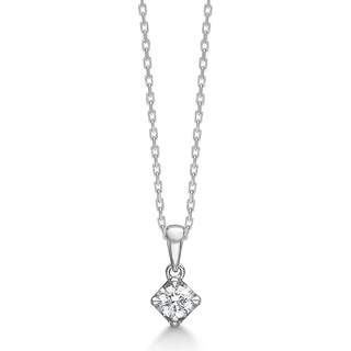 CROWN vedhæng i 14 kt. Hvidguld med diamant på 0,16 ct.