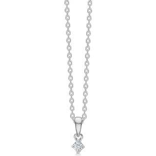 CROWN vedhæng i 14 kt. Hvidguld med diamant fra 0,04 ct. - 0,50 ct.
