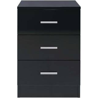sengeborde 2 stk. 38x35x56 cm konstrueret træ sort