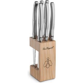 Steakknive i træblok, antracit