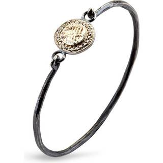 By Birdie Freja Coin Pave Armring i Sterling Sølv med 18 Karat Guld og Brillanter 0,30 Carat
