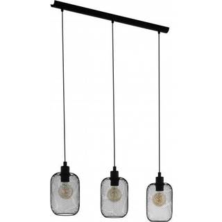 Wrington hængelampe, længde 74 cm, sort, 3 lyskilder, stål
