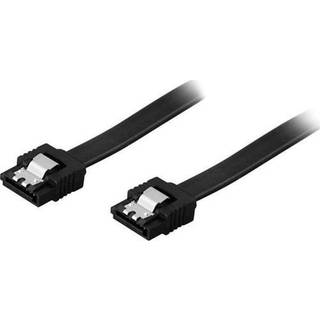 SATA kabel, SATA 6Gb/s, låseclips, 1m - sort