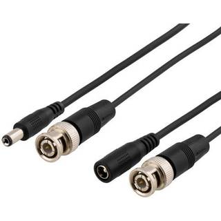 BNC + DC Power kabel - Sort - 50 m