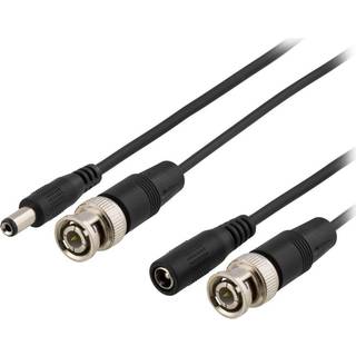 BNC + DC Power kabel - Sort - 5 m