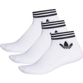 adidas Trefoil Ankle Socks 3-Pack White/ Black 43-46 - Black - 43-46