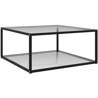 sofabord 80x80x35 cm glas sort